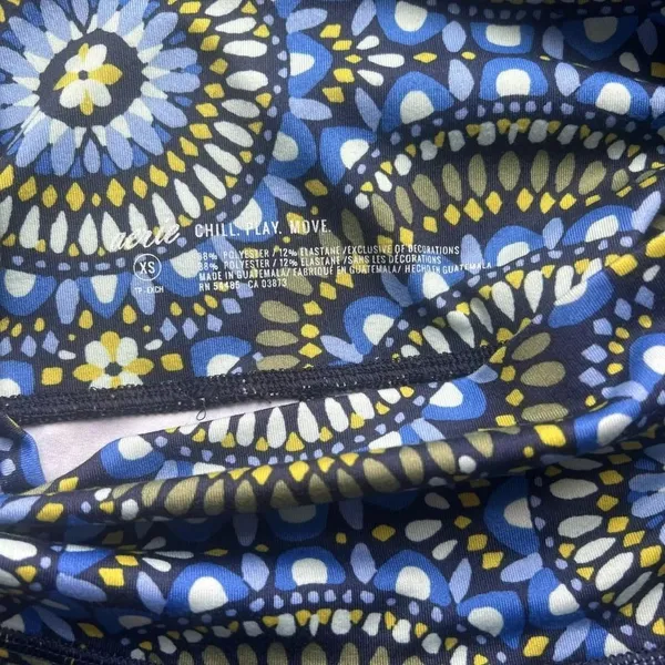 Aerie Chill Play Move Blue Medallion Print High Rise Leggings Women's Size XS - Image 5