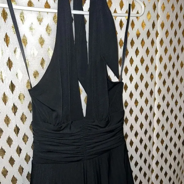 Black CACHE goth stretch halter neck bubble dress size 2 - Image 7
