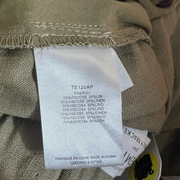 NWT Molly Bracken Premium Solid Linen Blend Shorts Olive Green Summer Size S - Image 6