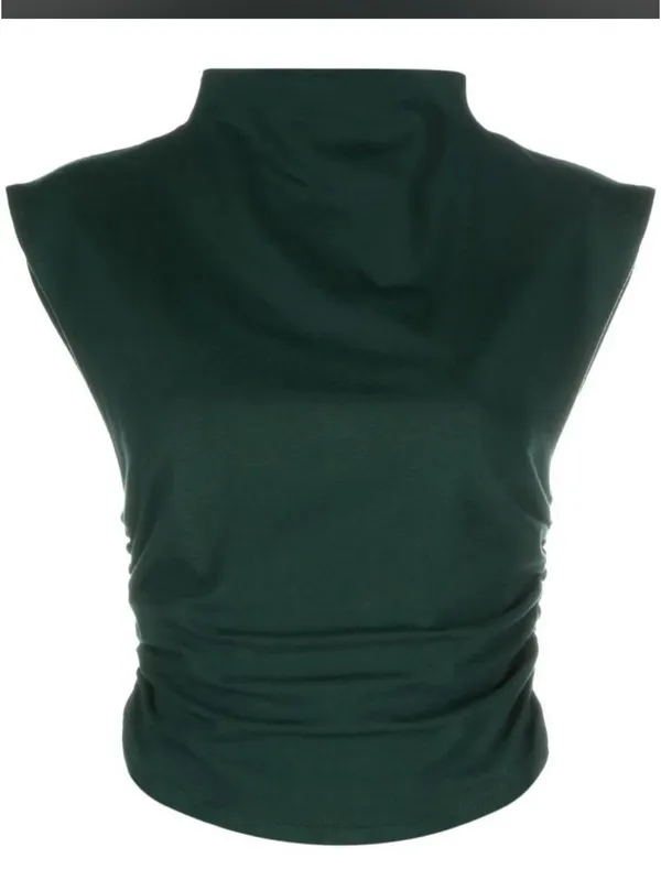 Reformation Lindy Knit Top Dark Green XS - Image 2