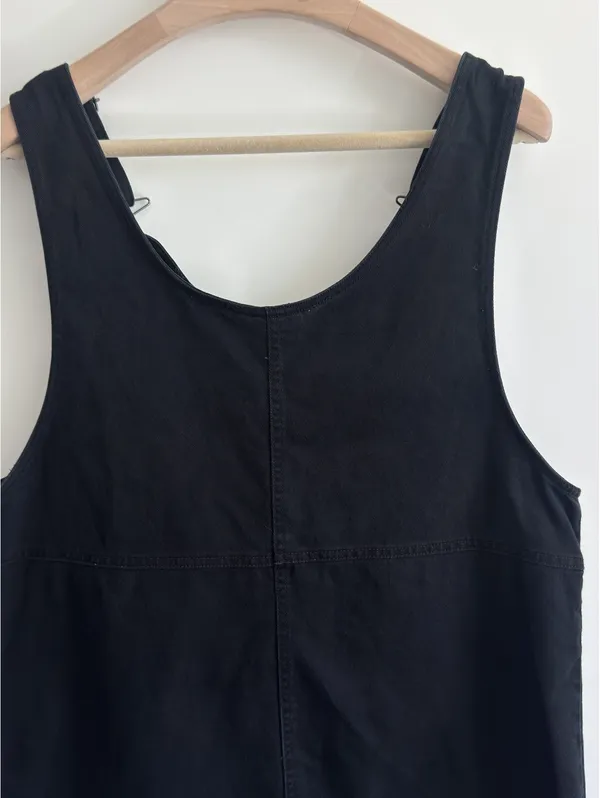 Monki Black Cotton NWOT Overall Mini Dress Pinafore Adjustable Strap Size M - Image 10
