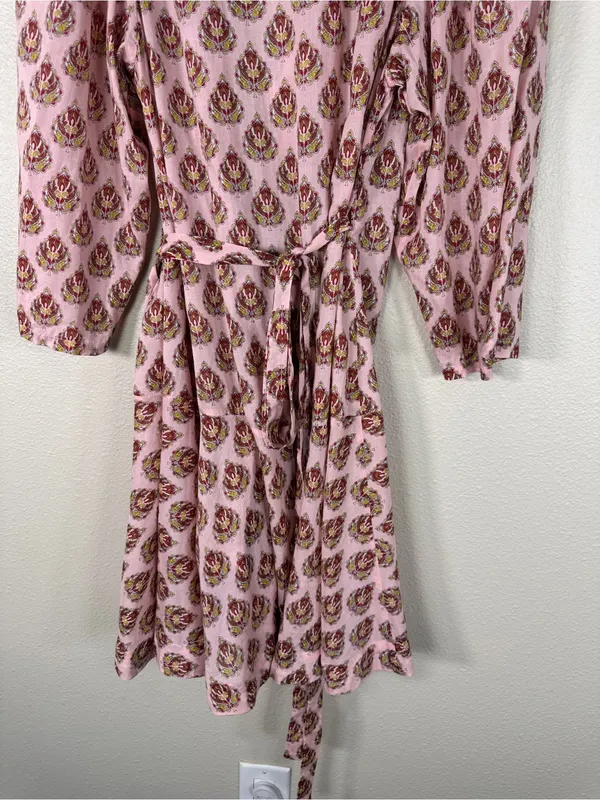 Roller Rabbit Pink Mini Wrap Dress Womens M Casual Summer Luxury Boho Classic - Image 3