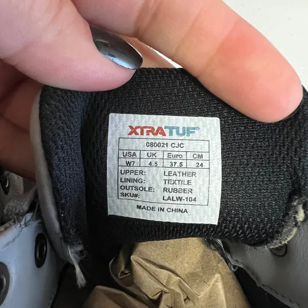 XTRATUF Salmon Sisters Leather Ankle Deck Boots Grey Cream LALW-104 Womens 7 - Image 6