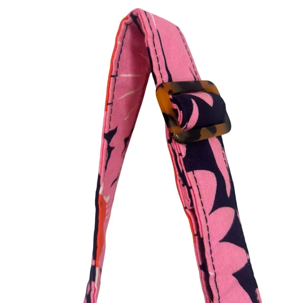 Vera Bradley Purse Crossbody‎ Blue Pink Floral Quilted Zip - Image 3