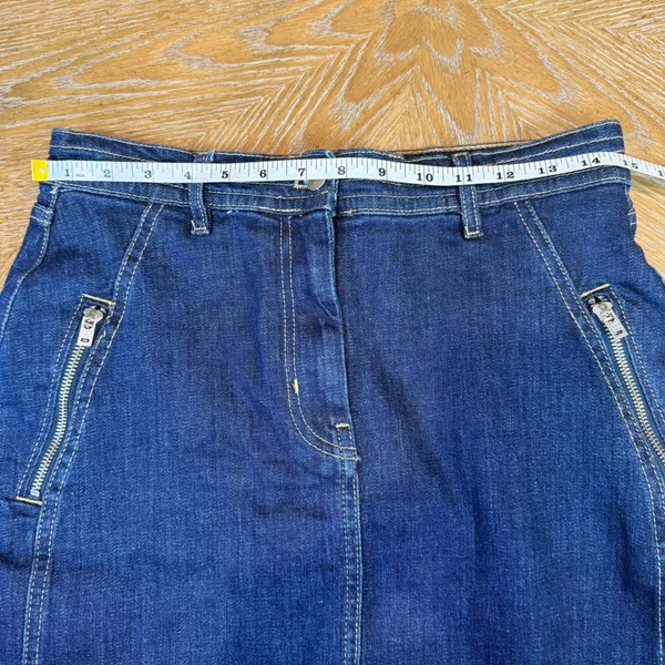 Pilcro Anthropologie Polished Denim Mini‎ Skirt Dark Wash Size 6 - Image 6