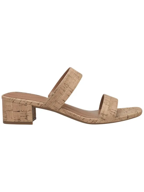 NWT Style & Co. Victoriaa Double Band Block Heel Dress Sandals Cork Brown 6.5M - Image 5