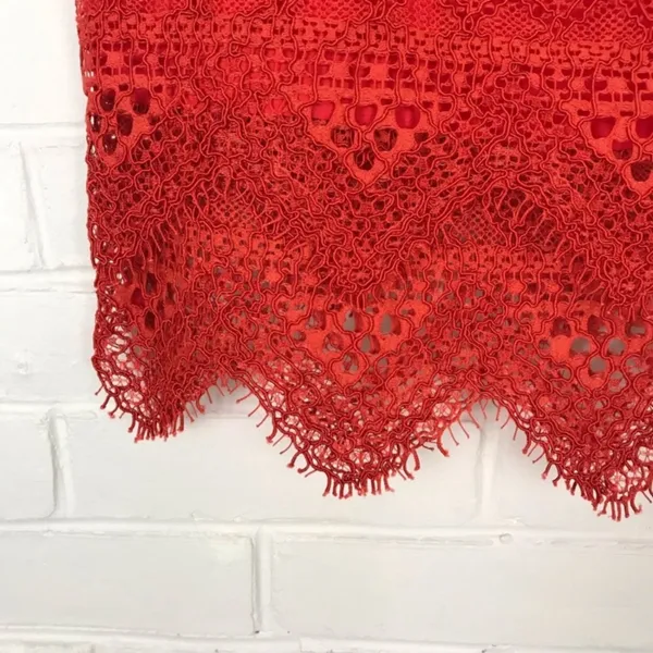 NWT Banana Republic Red Lace Skirt Size 0 - Image 5