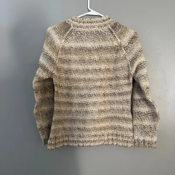 Women’s ie relaxed Beige/Brown Striped Chunky-Knit Button Front Cardigan S - Image 2