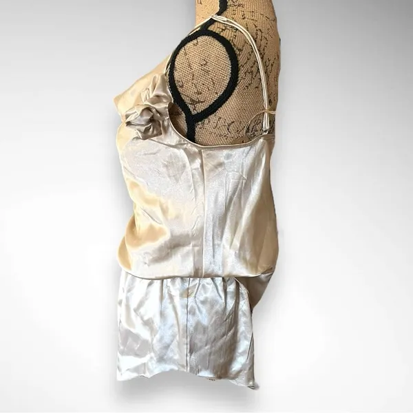 ANNA-KACI Khaki Satin Camisole And Shorts Pajama Set Medium | NWT - Image 9
