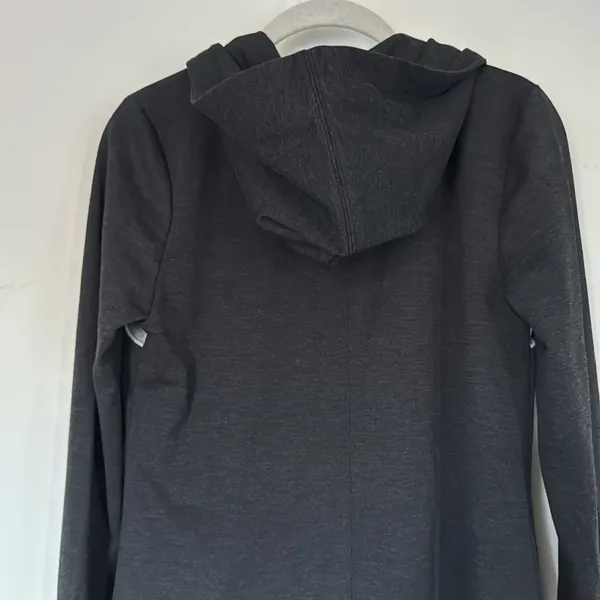 Anthropologie Tara Jacquard Hoodie‎ Zip Sweatshirt Gray Black Hooded Size Medium - Image 9