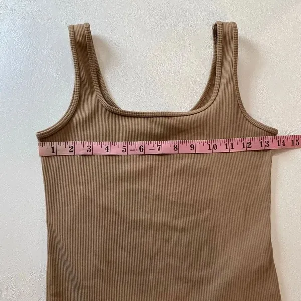 Abercrombie & Fitch Soft A&F Ribbed Bodysuit Tan Beige Size M - Image 5