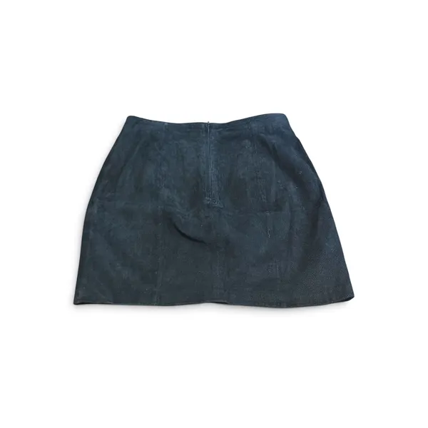 Wilsons Leather Vintage Black Suede Mini Skirt Womens‎ Size 14 Back Zip Lined - Image 2