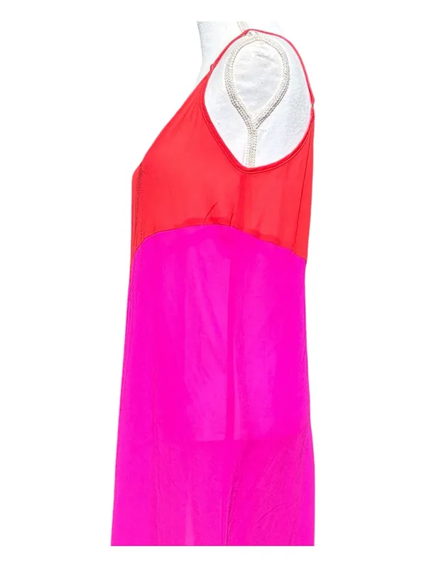 Lulus Seaside Retreat Color Blocking Side Slit Sheer Maxi Beach Cover Size Small - Image 9