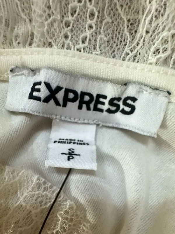 Express White Lace Ruffle Trim Sleeveless Blouse Top Small Nwt B-1 - Image 3