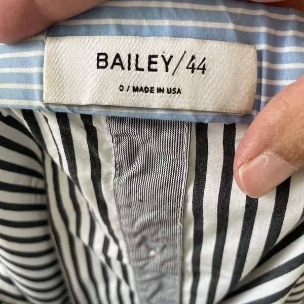 Bailey 44 False Start Short-Sleeve Off-the-Shoulder Shirt Blue Stripes Size 0 - Image 10