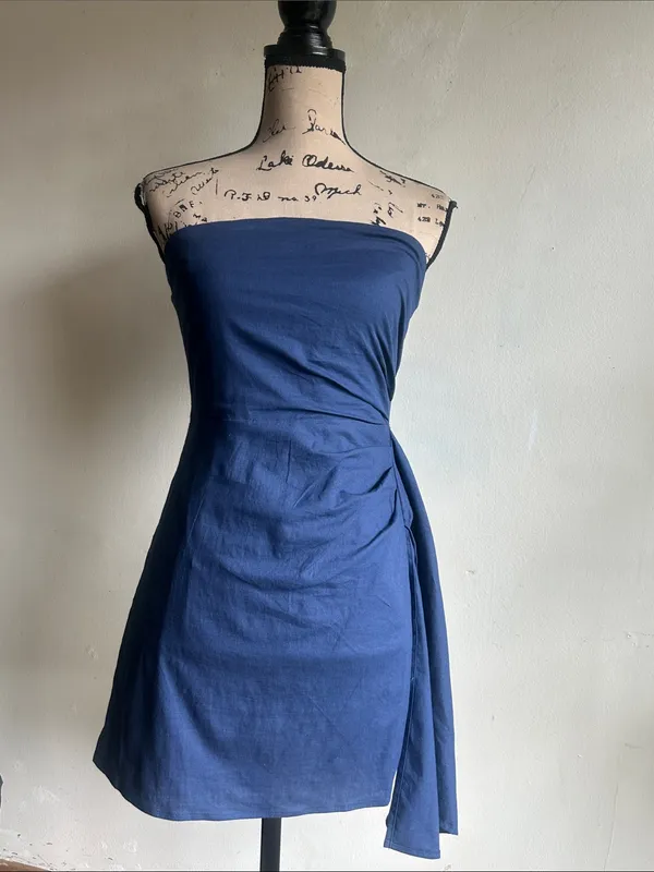 Hello Molly Strapless Blue Mini Dress Size 6 NWT - Image 3