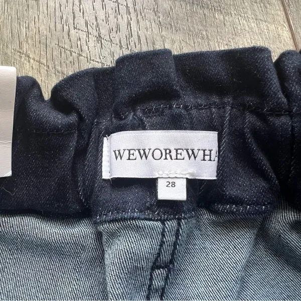 NWT WeWoreWhat Paper Bag Buckle Canal Denim Jeans Danielle Bernstein Size 28 - Image 6