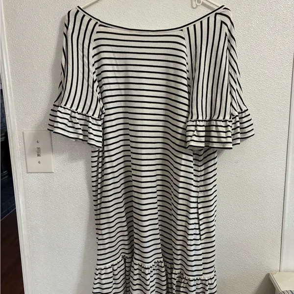 Max Studio Black and White Striped Dress XL - Image 2