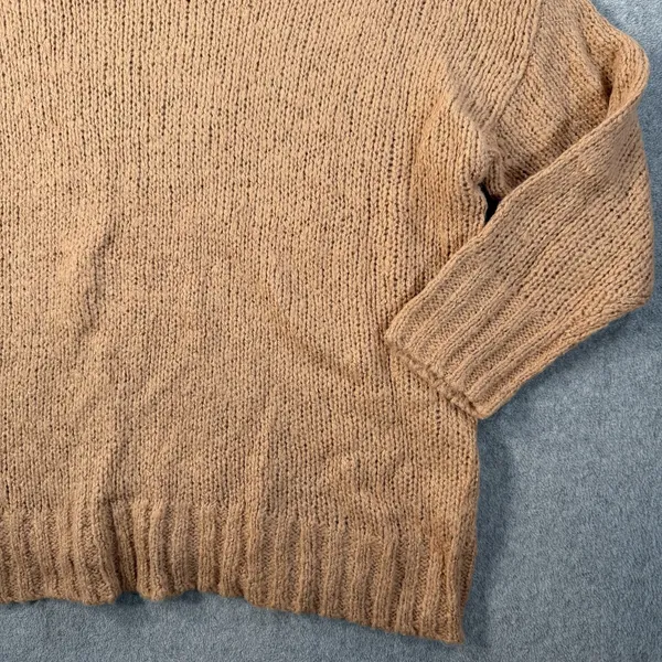 Aerie Women's Small Brown Chunky Knit Oversized Sweater Crew Neck Wool Blend - Image 2