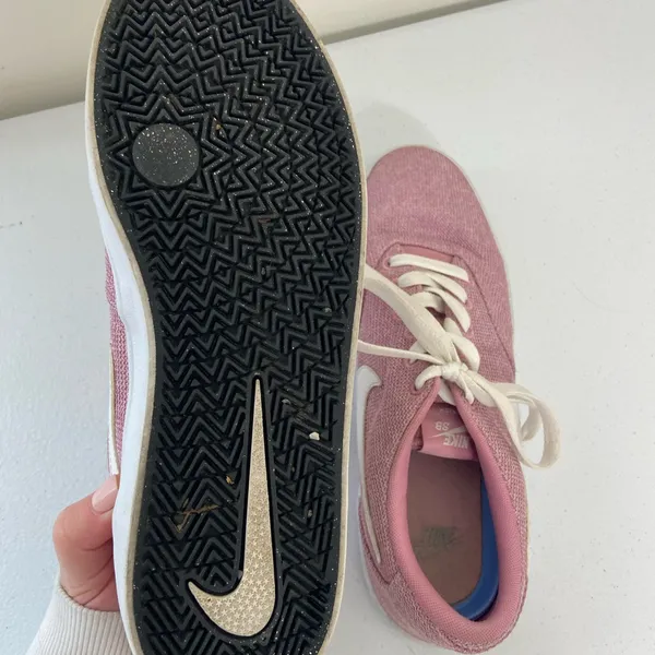 EUC Nike‎ women’s pink SB check solar elemental canvas tie fashion sneakers 10 - Image 5