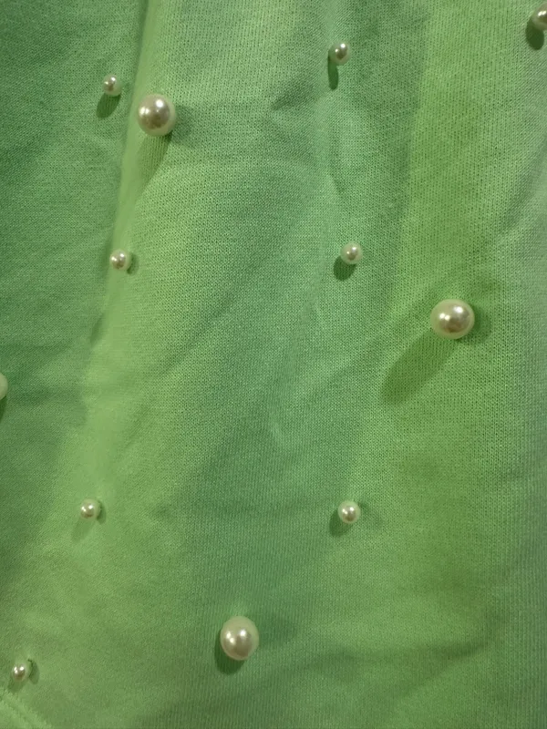 Peach Love California Pearl Detail Terry Cloth Shorts - Image 7