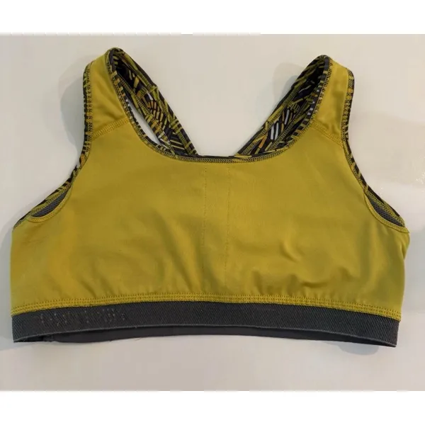 Nike Pro Dri-FIT Sports Bra Womens Yellow Racerback Medium Support Workout M D77 - Image 8