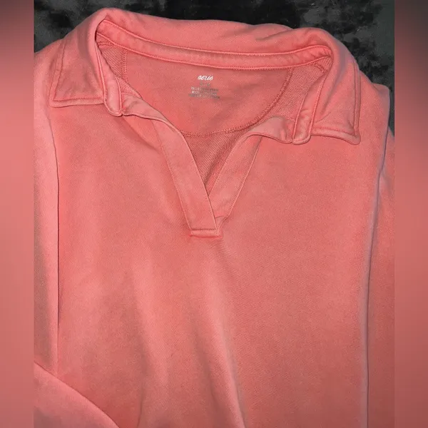 Aerie Happy Henley Everyday Polo Oversized Sweatshirt Size Medium - Image 8