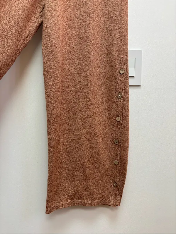 Free People Free-est Button Up Sweater Pants Wide Leg in Chutney Sand L - Image 6