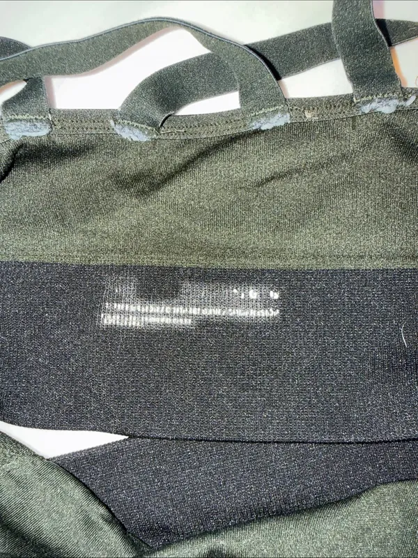 Under Armour Olive Green Racerback Sports Bra Branded Band L pullover no pads - Image 5