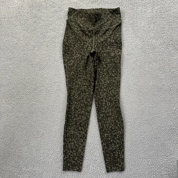 Lululemon Base Pace High Rise Leggings Olive Green Camo Athletic Women's 8 - Image 2