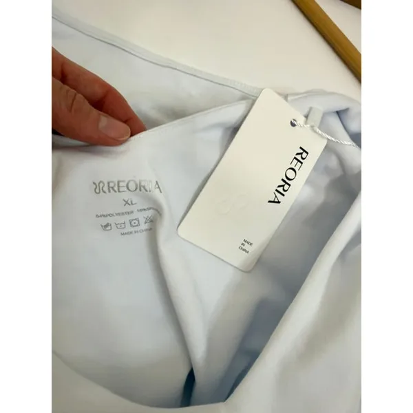 REORIA White Double Lined V Neck Bodysuit Smoothing Stretch XL NWT - Image 5