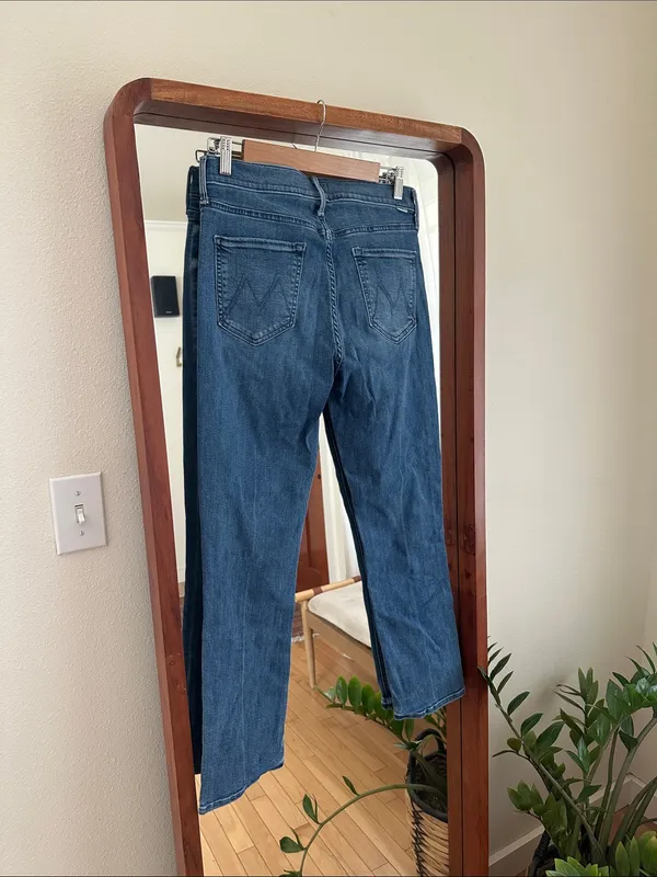 MOTHER Mid Rise Dazzler Ankle Jeans Straight Leg Blue We The Animals Womens 29 - Image 5