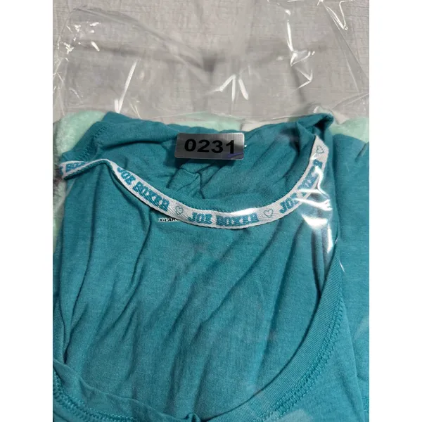 Joe Boxer Women's Pajama Set XL Teal Long Sleeve Top Mint Green Cat Fleece Pants - Image 13