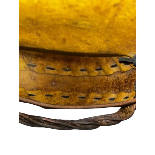 Vintage Handcrafted Brown Leather Braided Saddle Style Shoulder Bag Boho Western - Image 11