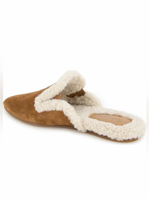 NEW Splendid Liza Pointed Toe Mule Color: Caramel Fur Slip On - Image 3