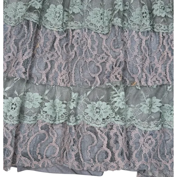 Vintage Y2K Daytrip‎ Dress L Buckle Fairy Festival Crochet Lace Overlay Tiered - Image 5