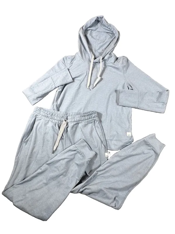 Vuori Halo Performance Hoodie and Jogger Set Women XS Blue Gray Yoga Lounge - Image 2