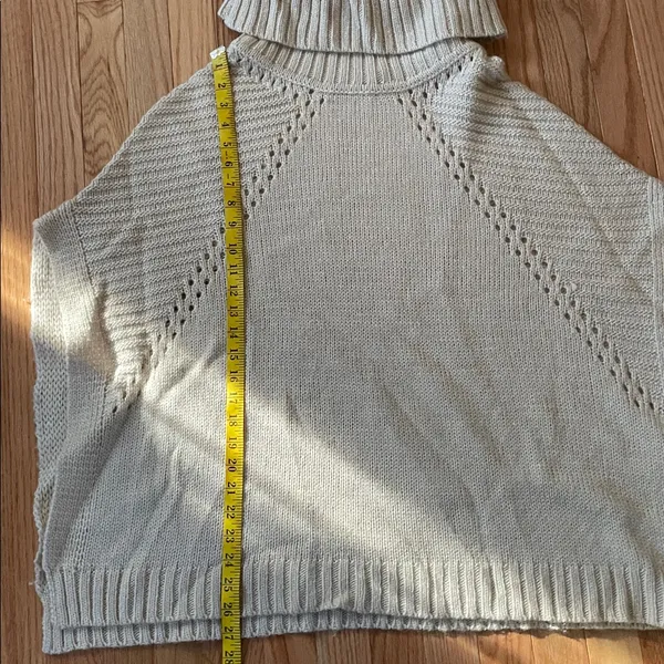LAmade Turtleneck Poncho Sweater Womens Small Cream Oatmeal Minimalist Layering - Image 6