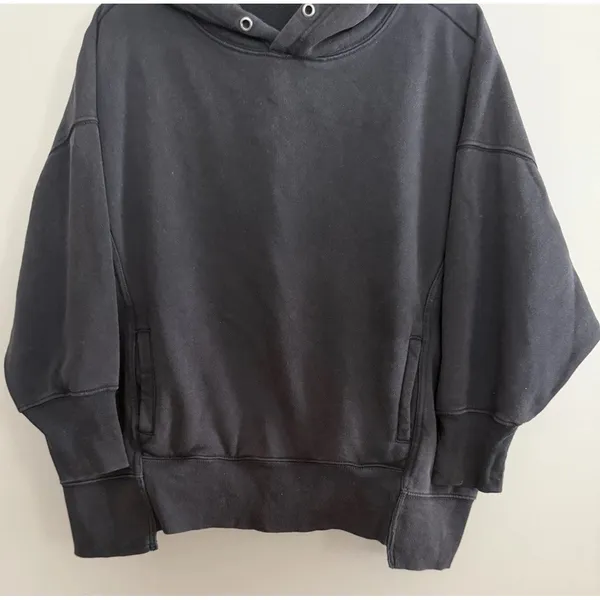 Free people Movement Sprint To The Finish Logo Hoodie Black/White Womens Size Sm - Image 5