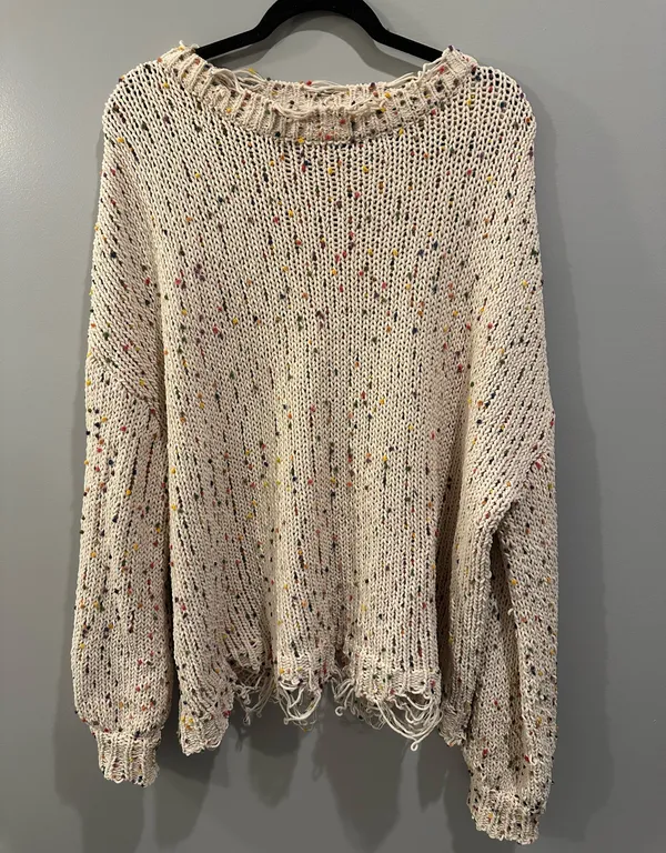 JODIFL Distressed Knit Colorful Sweater - Image 2
