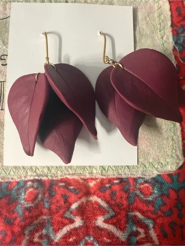 Handcrafted Bougainvillea Petal Drop Earrings - Women Jewelry - Image 5