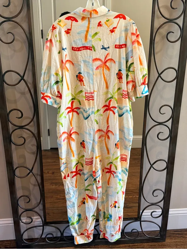 FARM Rio | Copacabana Button‎ Front Jumpsuit Size XL - Image 4