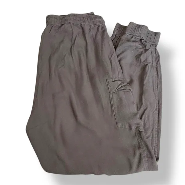 Abercrombie‎ & Fitch Olive Joggers Cargo Pockets Elastic Waist Pants Size Medium - Image 2