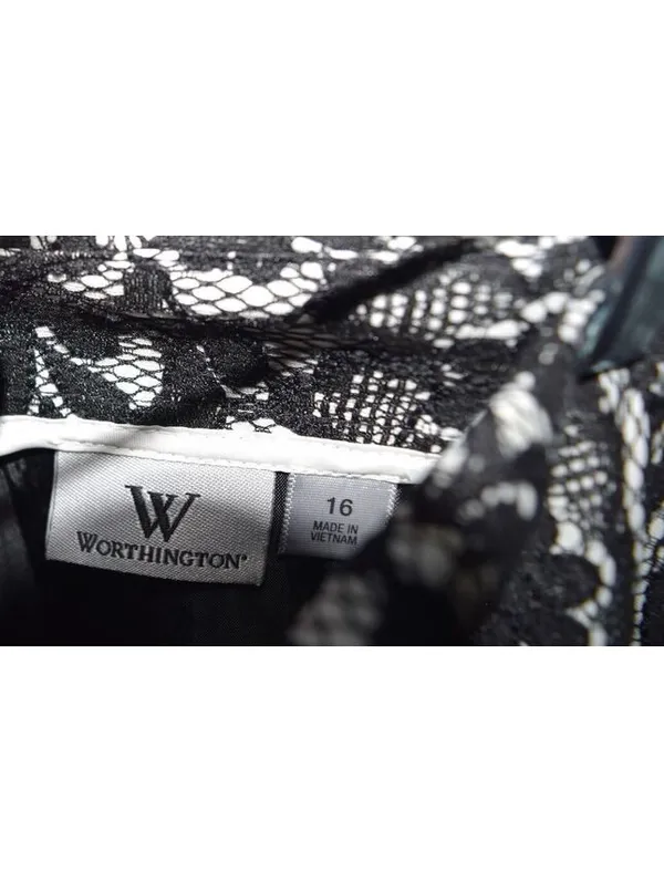 Worthington Black Lace Overlay Pencil Skirt NWT Career Evening Plus Size 16 - Image 4
