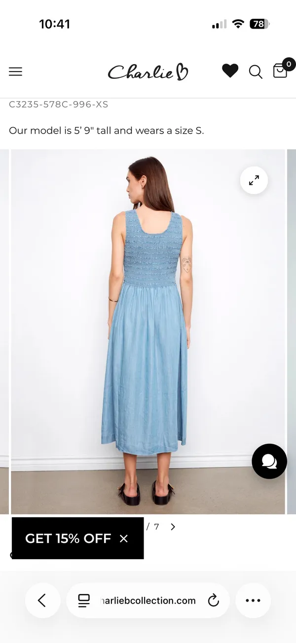 Smocked Maxi Dress Blue - Image 3