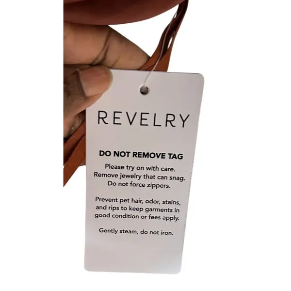 Revelry Skye Satin Side Zip Dress Size 12 Burnt Orange Double Slit NWT - Image 4