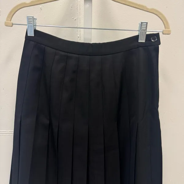 Vintage Pendleton 100% Virgin Wool Pleated Circle Mini Black Skirt Sz 4‎ - Image 4