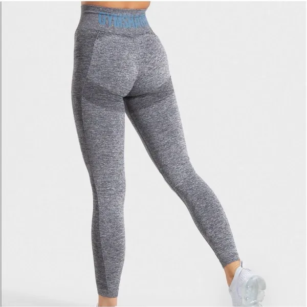 Gymshark Womens Gray Flex High Waisted Seamless Leggings XS Gym‎ Athletic - Image 2