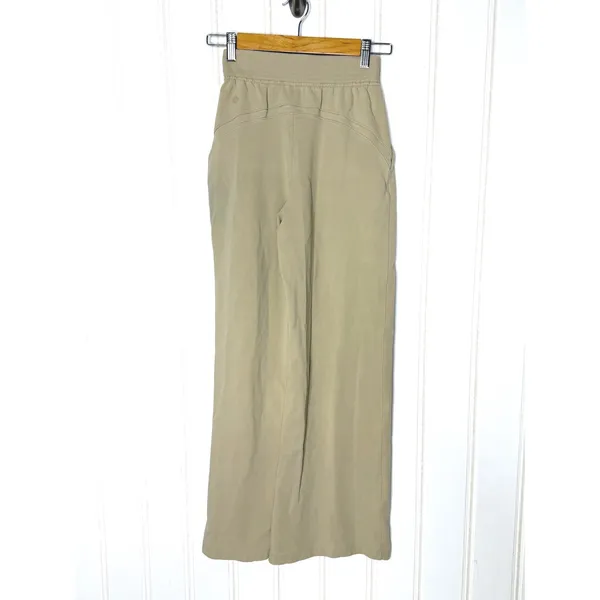 Lululemon LA Wide Leg Side Split HR Pant Trench Tan Beige Size 2 LW5DNSS - Image 5