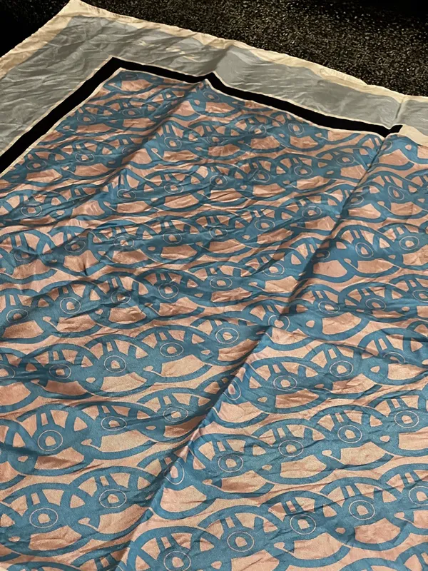 100% silk Porsche scarf Blue - Image 7